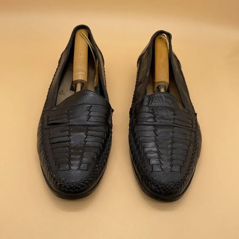 Deer Stags Palermo Leather Loafers Men's Size 10.5 M Black Weave Comfort Arch